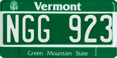 VT license plate NGG923