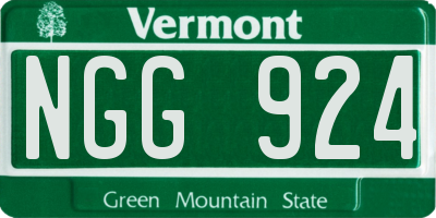 VT license plate NGG924