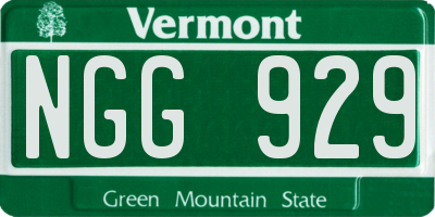 VT license plate NGG929