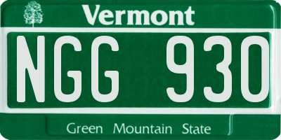 VT license plate NGG930