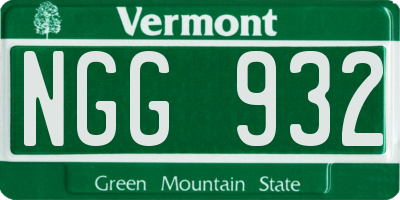 VT license plate NGG932