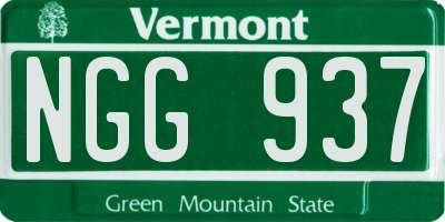 VT license plate NGG937