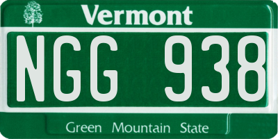 VT license plate NGG938