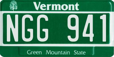 VT license plate NGG941