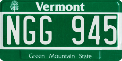 VT license plate NGG945