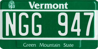 VT license plate NGG947