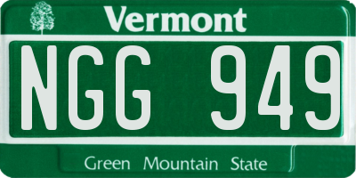 VT license plate NGG949