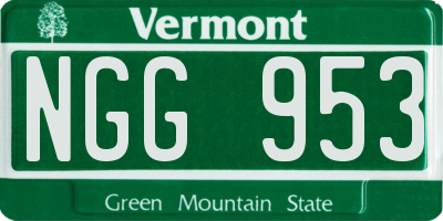 VT license plate NGG953