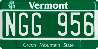 VT license plate NGG956
