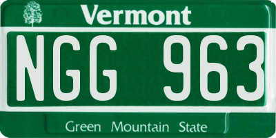 VT license plate NGG963