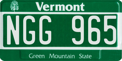 VT license plate NGG965