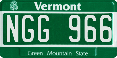 VT license plate NGG966