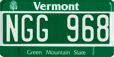 VT license plate NGG968