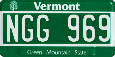 VT license plate NGG969