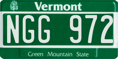 VT license plate NGG972