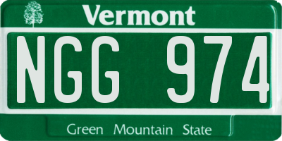 VT license plate NGG974