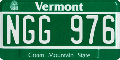 VT license plate NGG976