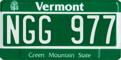 VT license plate NGG977