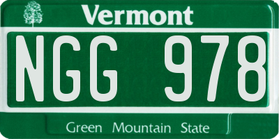 VT license plate NGG978