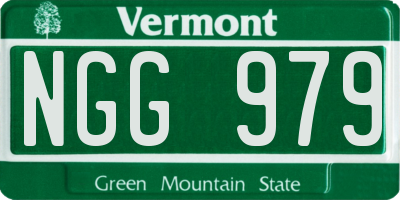 VT license plate NGG979