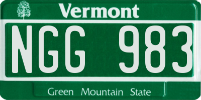 VT license plate NGG983