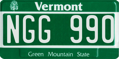 VT license plate NGG990