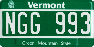 VT license plate NGG993
