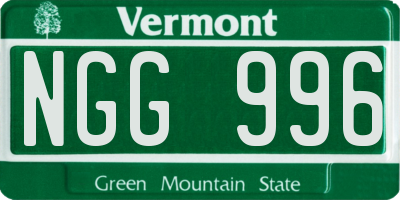 VT license plate NGG996