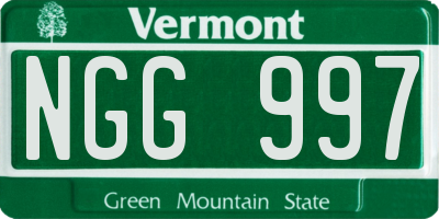 VT license plate NGG997