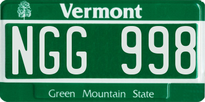 VT license plate NGG998