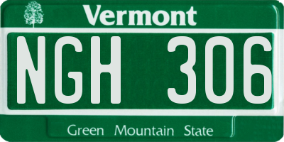 VT license plate NGH306