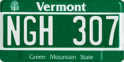 VT license plate NGH307