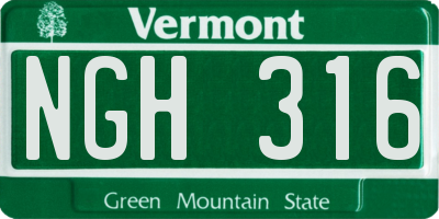 VT license plate NGH316
