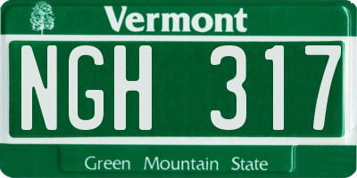 VT license plate NGH317