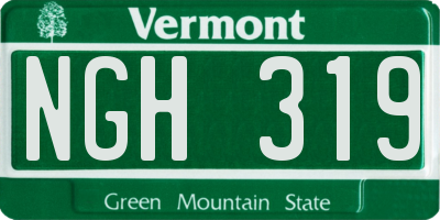 VT license plate NGH319