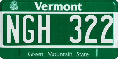 VT license plate NGH322