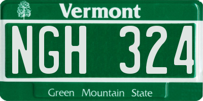 VT license plate NGH324