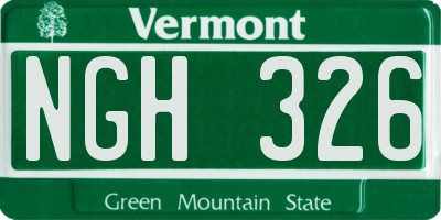 VT license plate NGH326