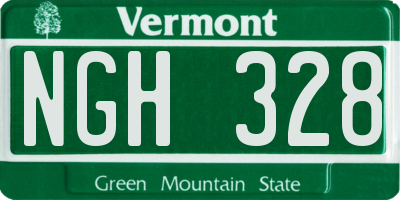 VT license plate NGH328