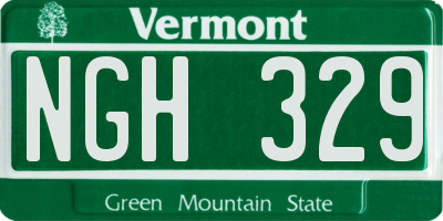 VT license plate NGH329