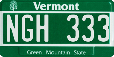 VT license plate NGH333