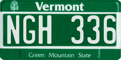 VT license plate NGH336