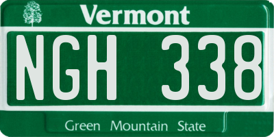 VT license plate NGH338