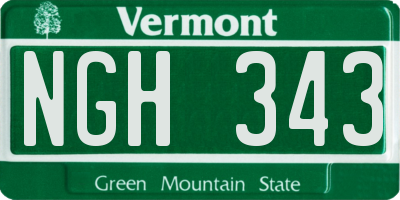 VT license plate NGH343
