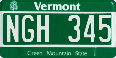 VT license plate NGH345