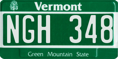 VT license plate NGH348
