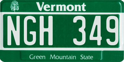 VT license plate NGH349