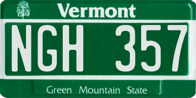 VT license plate NGH357
