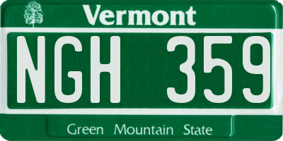 VT license plate NGH359