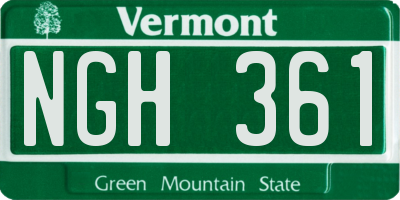VT license plate NGH361